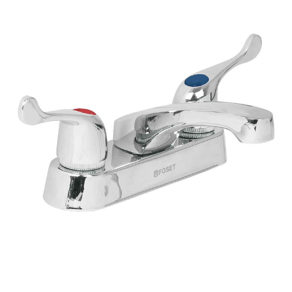 Mezcladora para lavabo de 4" cuello largo con manerales tipo palanca