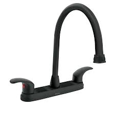 Mezcladora para lavabo de 8" cuello largo con manerales tipo palanca negro