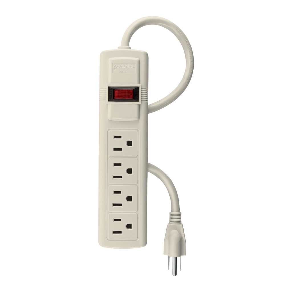 Multicontacto 16 awg con 4 entradas uso rudo