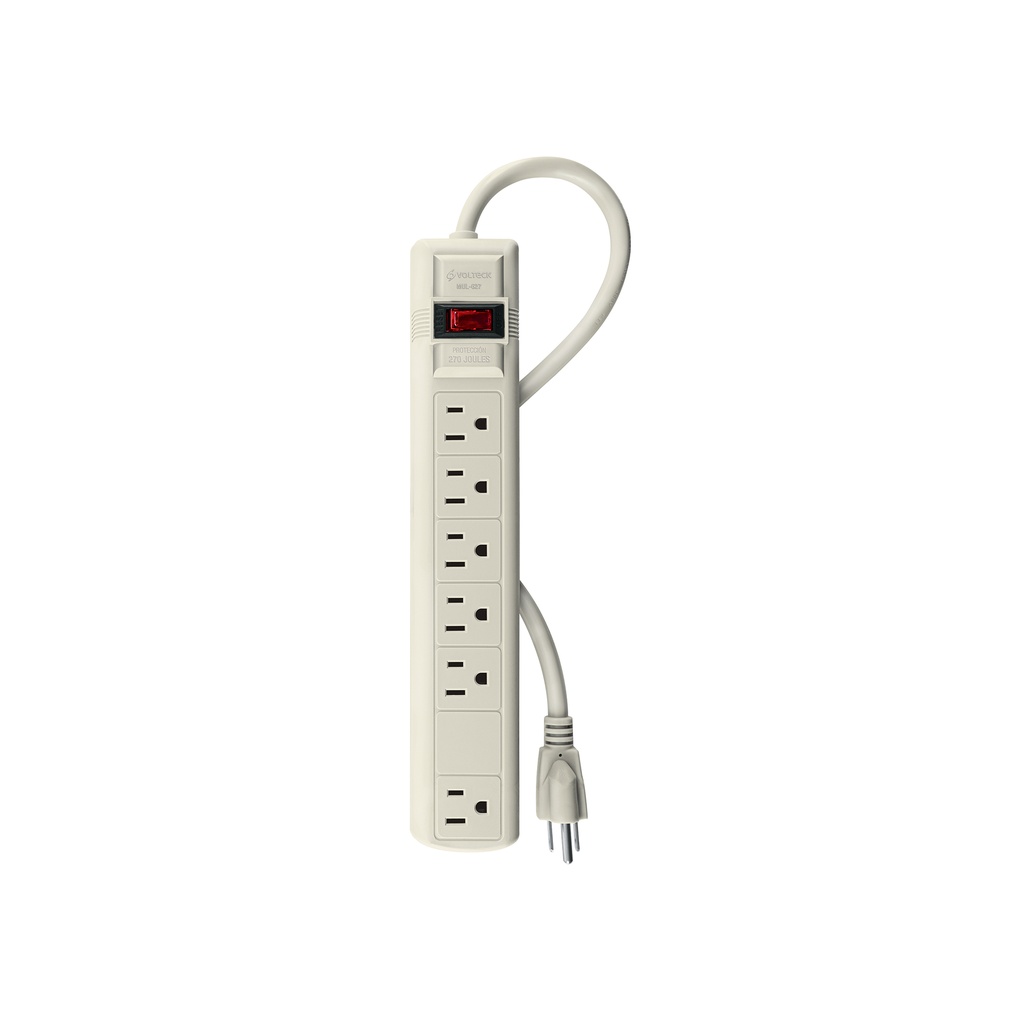Multicontacto 16 awg con 6 entradas uso rudo