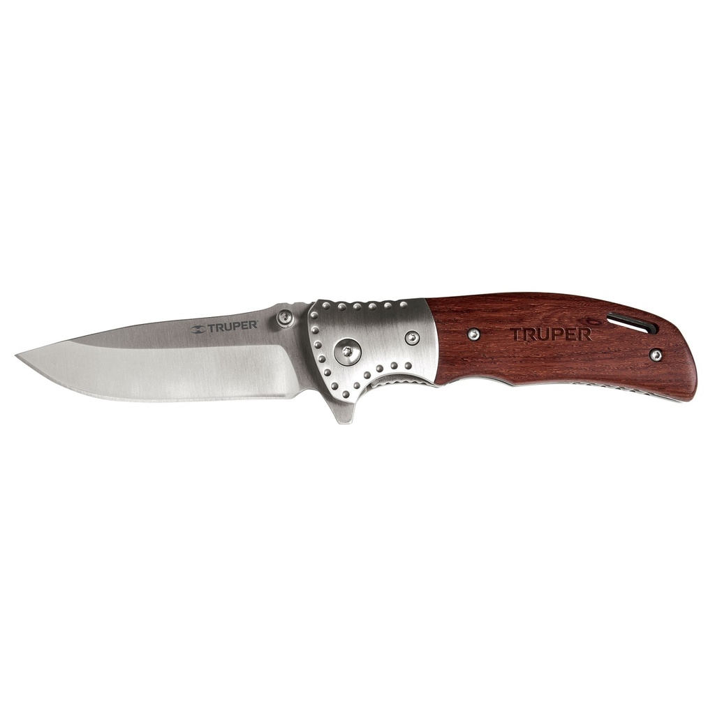 Navaja abatible de 4 1/2" con mango madera