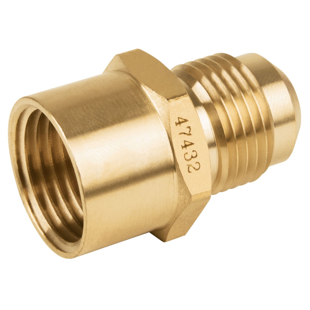Niple latón tipo campana para gas de 1/2" x 1/2"