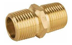 Niple latón tipo union para gas de 3/8" x 3/8"