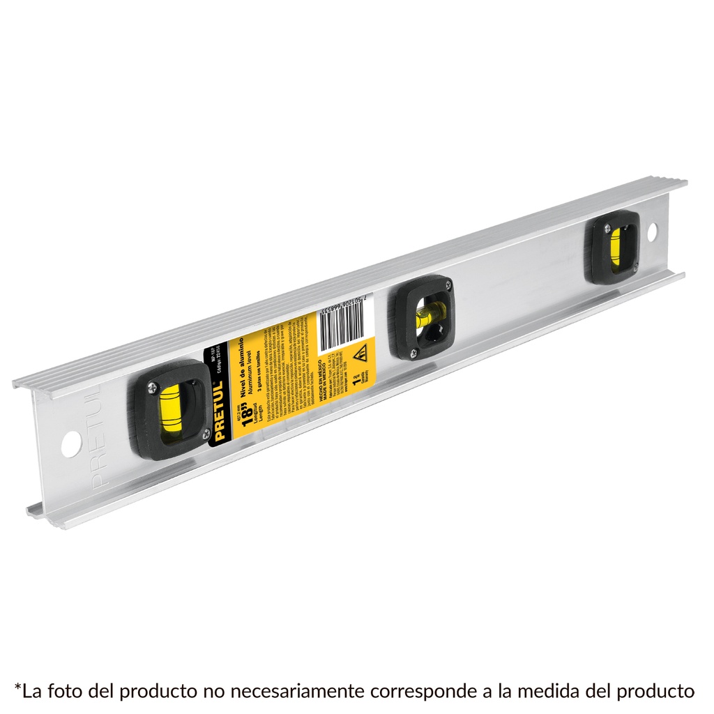 Nivel de aluminio de 18" sin protección