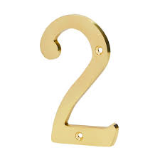 Numero "2" de latón de 4"