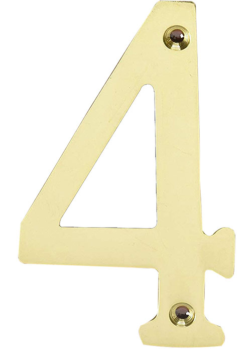 Numero "4" de latón de 4"
