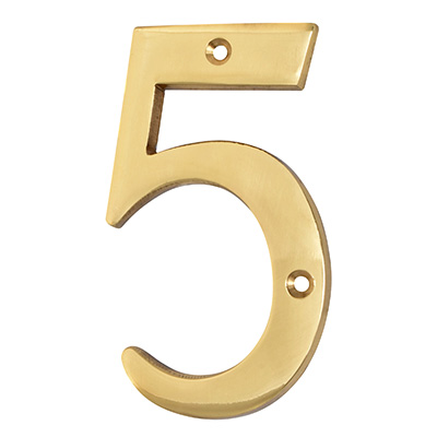Numero "5" de latón de 4"