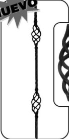 Panel vertical de 8 x 90 cm con 2 piñas planas