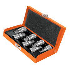 Paquete de 7 dados estandar punta hexagonalde 1/4" 