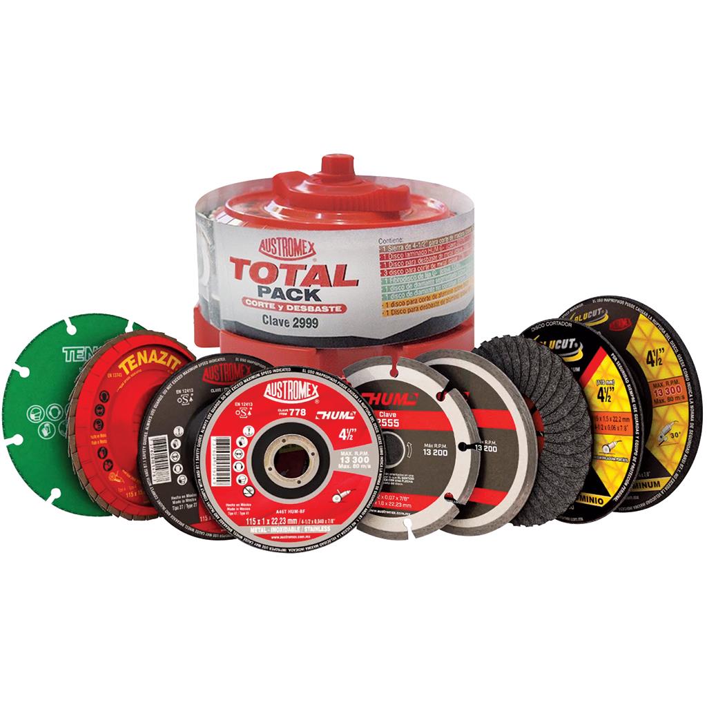 Paquete de 11 discos de desbaste y corte multiusos de 4" varias marcas (AUS2999)