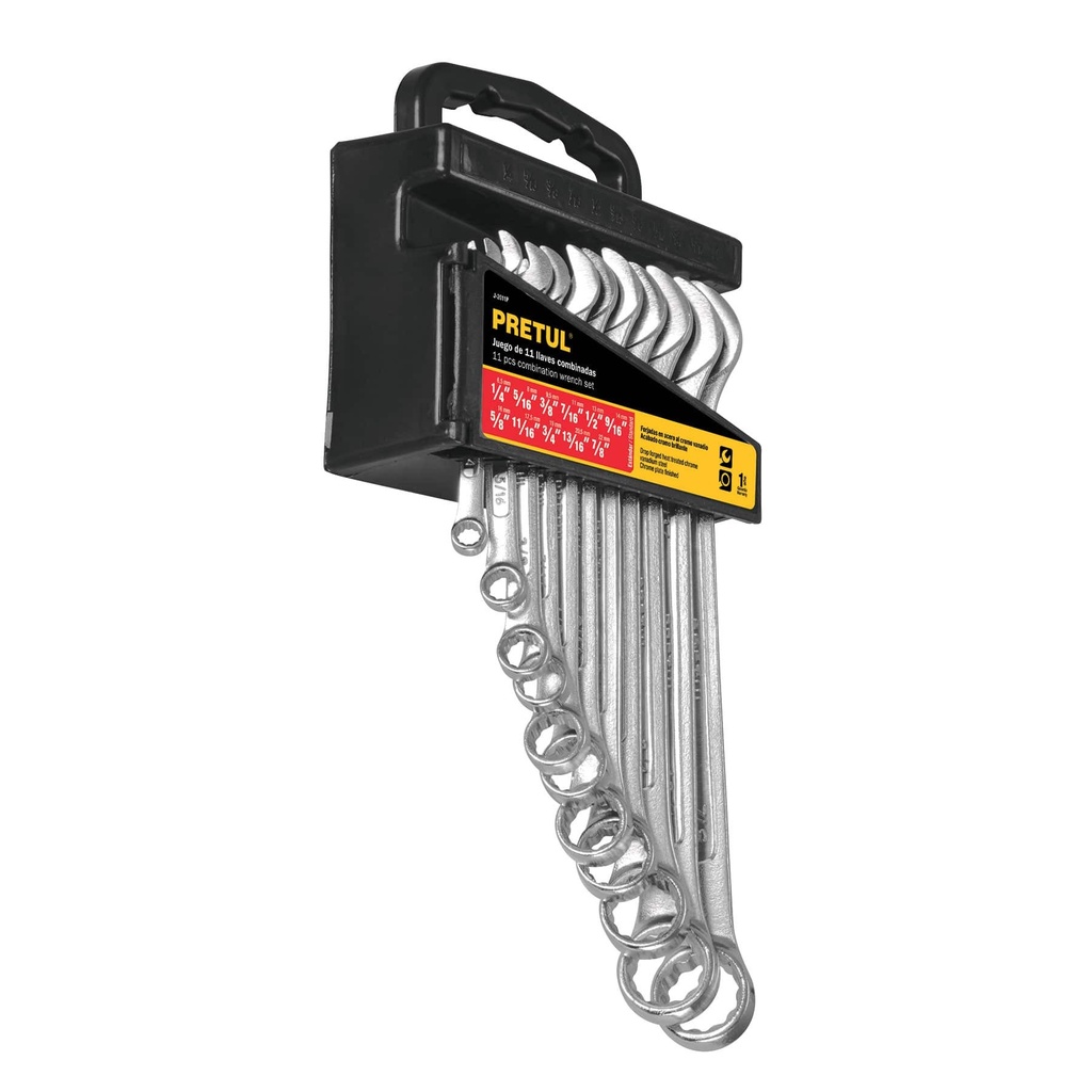 Paquete de 11 llaves combinadas estandar.