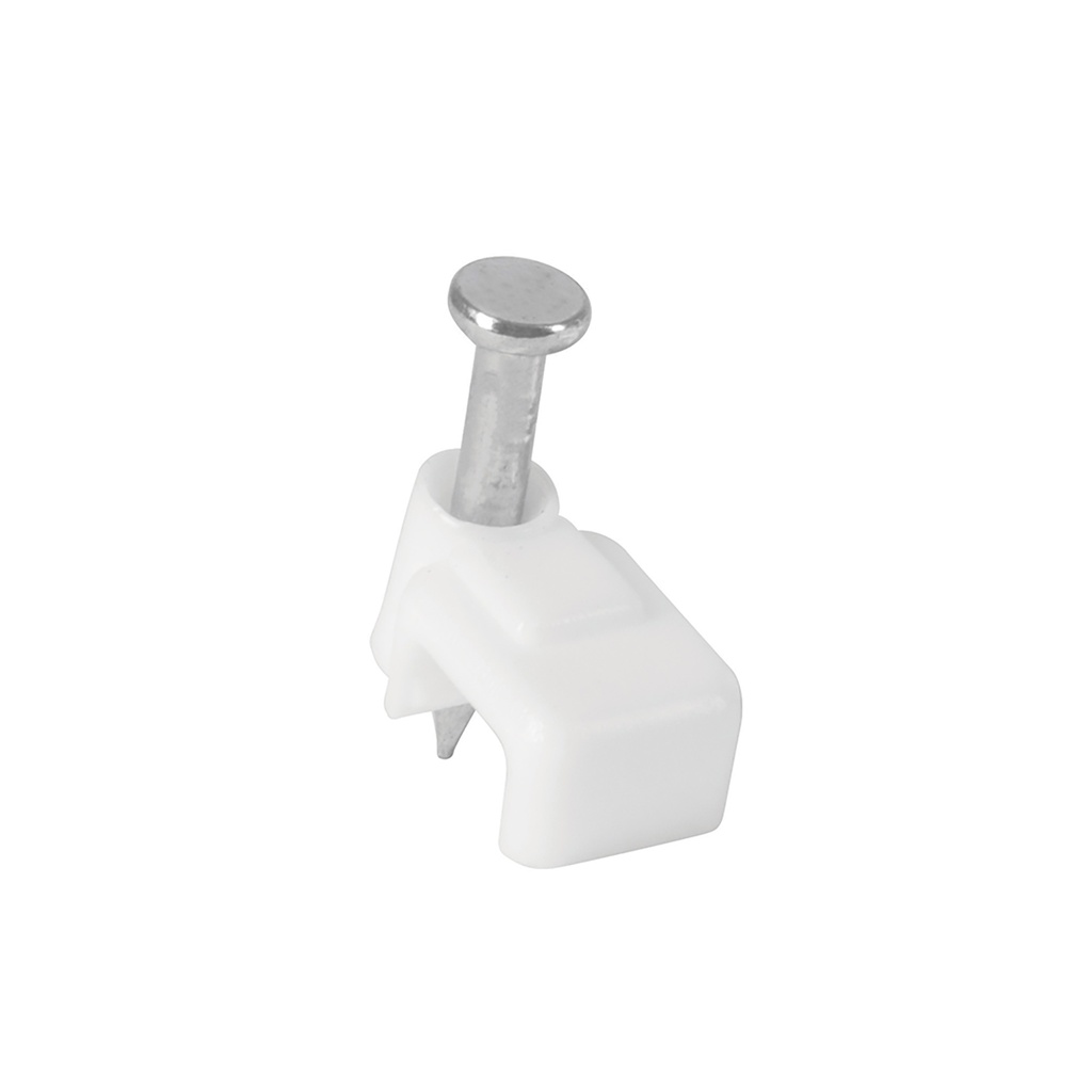 Paquete de 20 grapas blancas para cable plano de 3 mm x 6 mm
