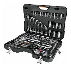 Paquete de 210 herramientas 1/4" 3/8" y 1/2" std y mm para mecanico