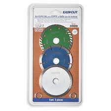 Paquete de 3 discos para piedra loseta y ceramica de 4" easy-cut (AUS3000)