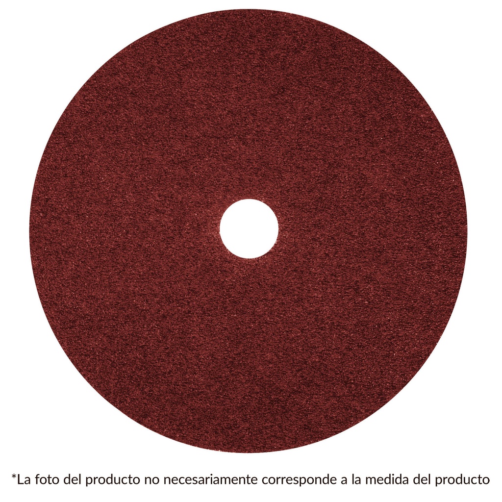 Paquete de 5 discos de lija con respaldo de fibra grano 36 de 7"