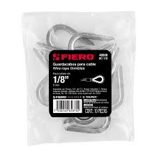 Paquete de 10 guardacabos para cable de acero de 1/8"