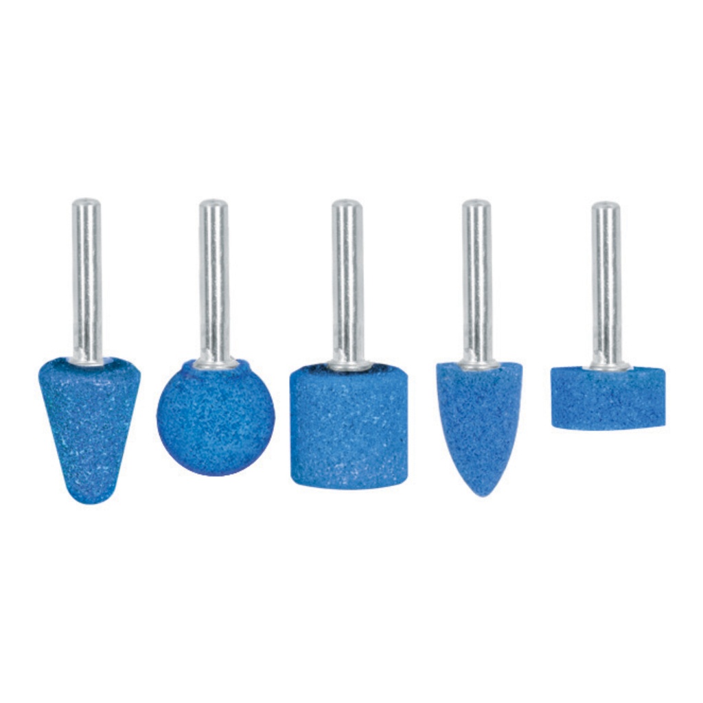 Paquete de 5 piedras montadas azules de 1/4"