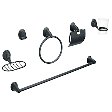 Paquete de 6 accesorios para baño en acero negro