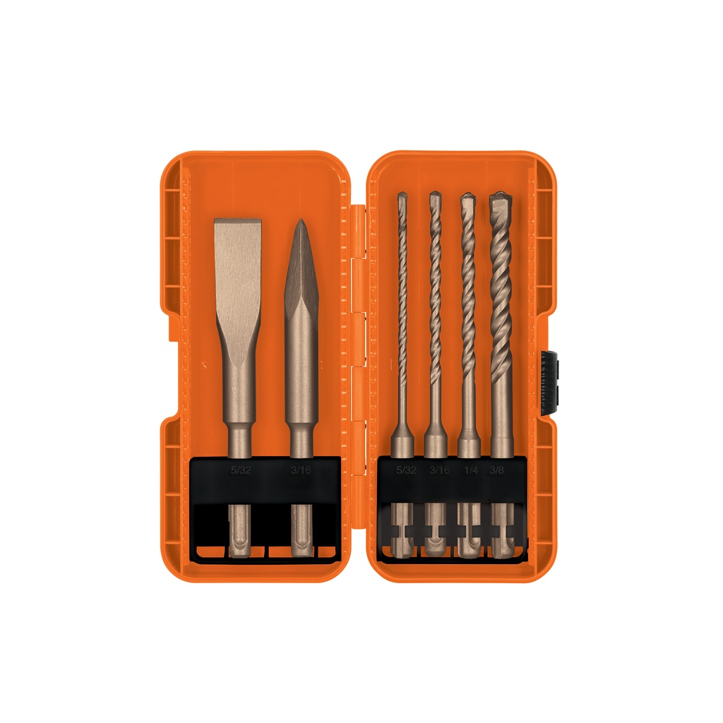 Paquete de 6 brocas y cinceles sds plus en estuche, Truper