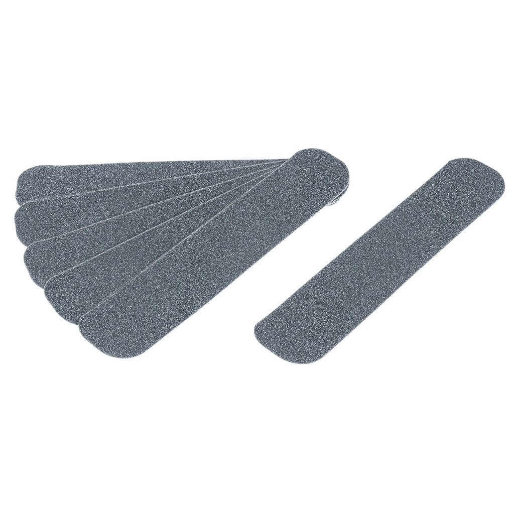 Paquete de 6 tiras antiderrapantes grises de 50 mm para areas humedas.