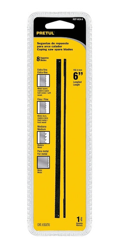 Paquete de 8 seguetas para arco calador pretul