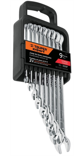 Paquete de 9 llaves combinadas extralargas pulidas std