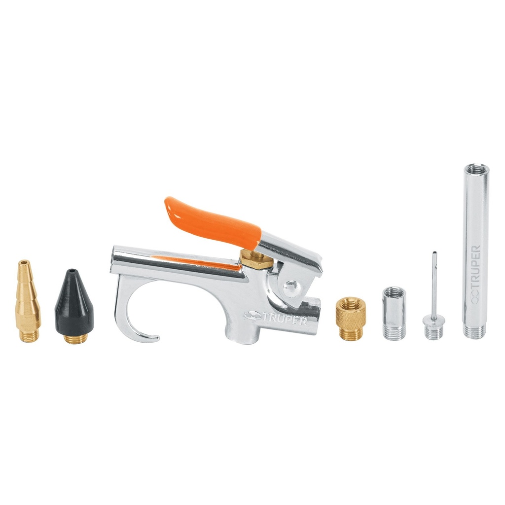 Paquete de pistola sopletedora con 2 boquillas y 4 accesorios
