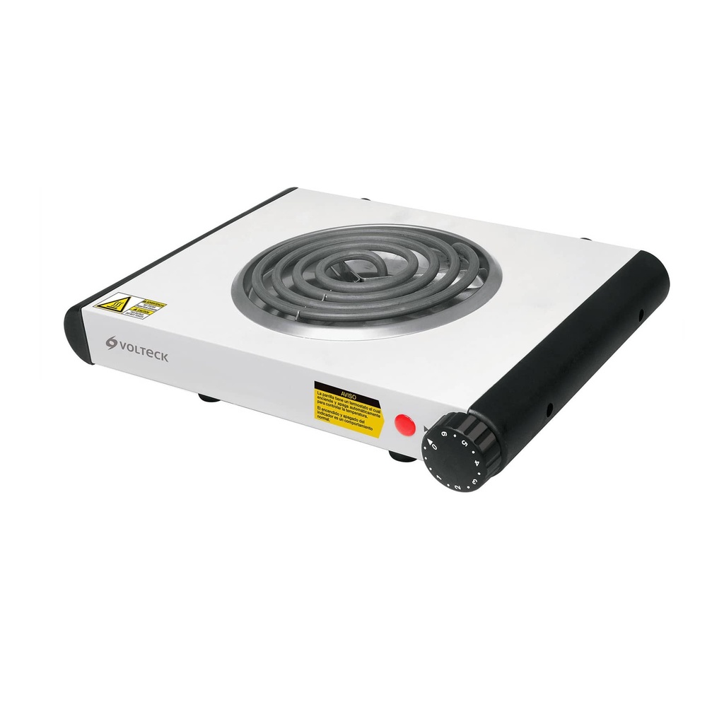Parrilla electrica cuadrada color blanco de 1 resistencia