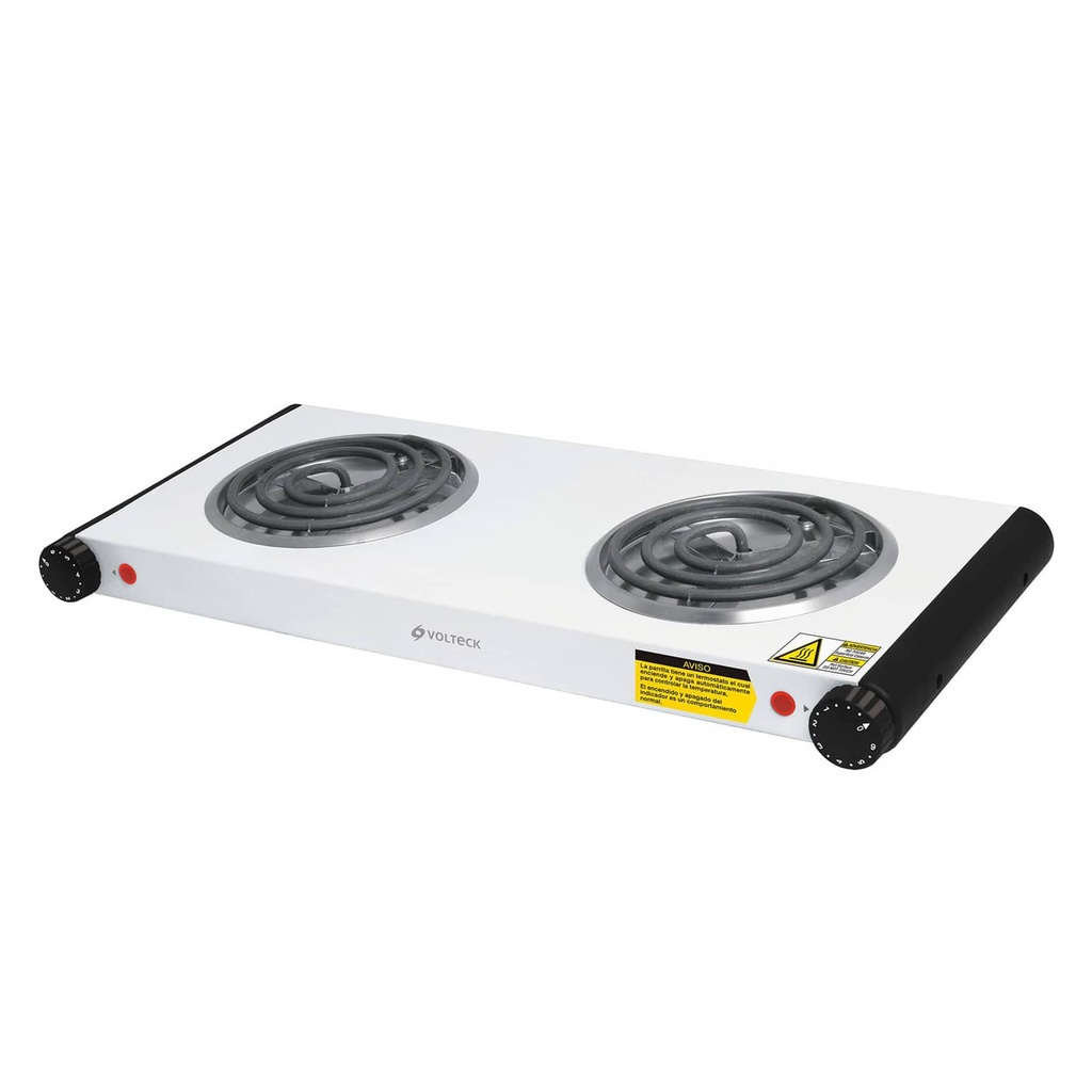Parrilla electrica rectangular color blanco de 2 resistencias