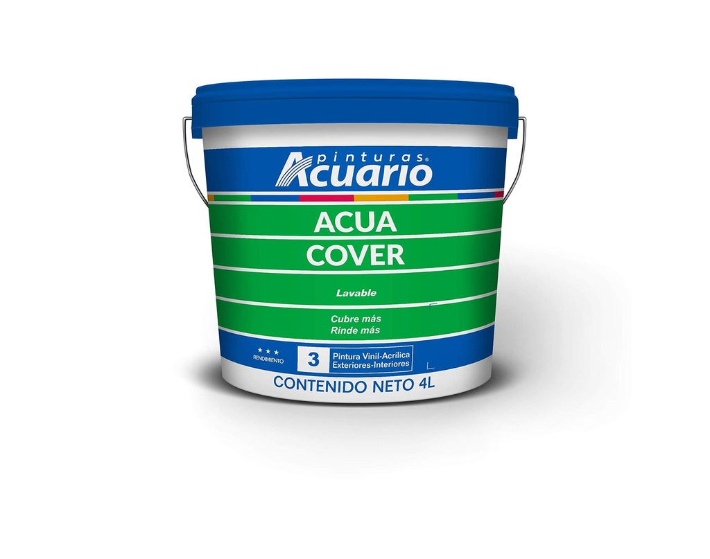 Pintura de 3 años acuacover color blanco de 4 lts
