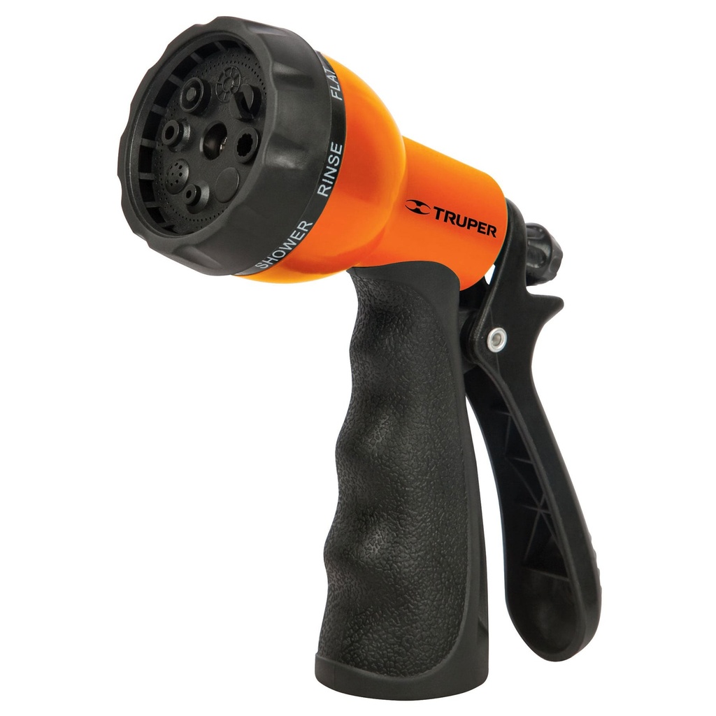 Pistola para riego plastica de 8 funciones con recubrimiento