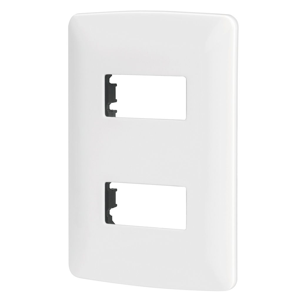 Placa de 2 modulos color blanco italiana