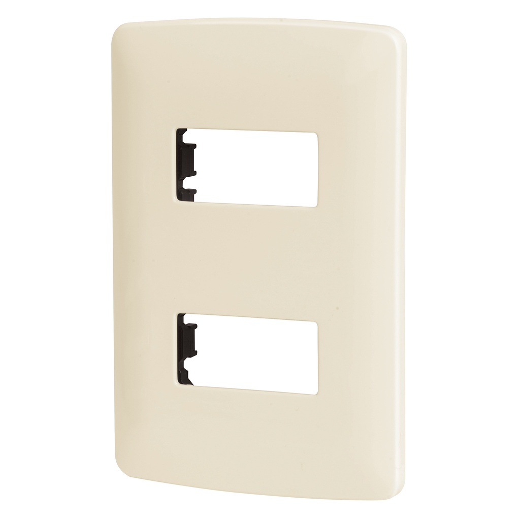 Placa de 2 modulos color marfil italiana
