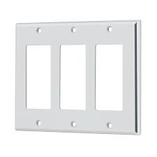 Placa de 3 modulos acero inoxidable 