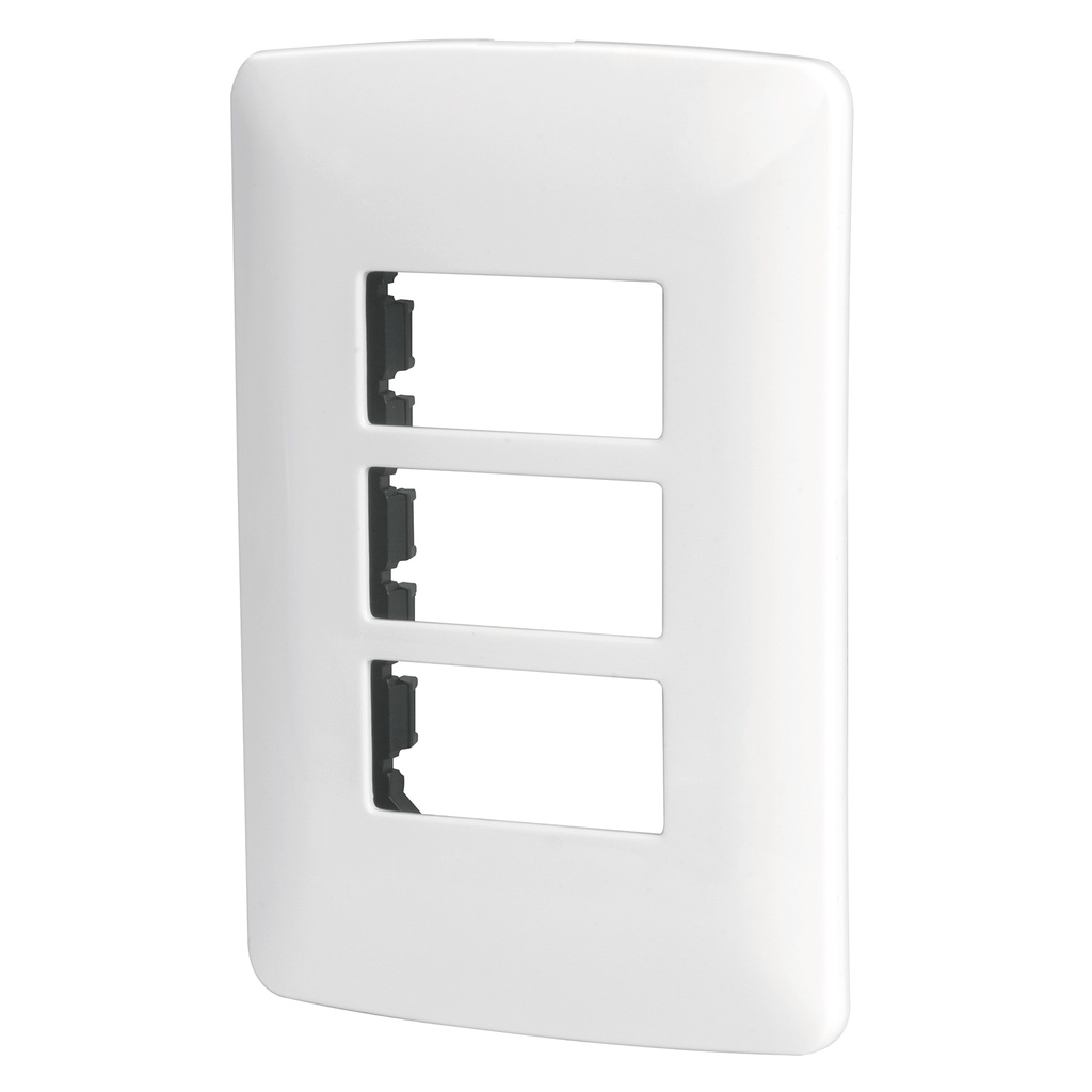 Placa de 3 modulos color blanco italiana