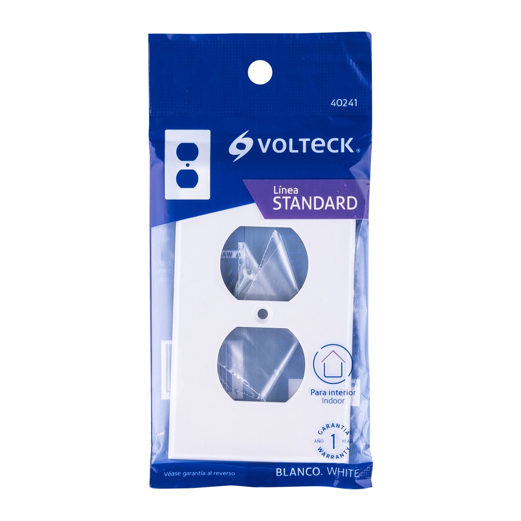 Placa dúplex color blanco standard