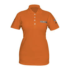 Playera para dama naranja tipo polo talla grande