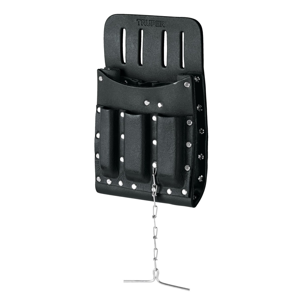 Porta herramientas de cuero con 11 compartimientos