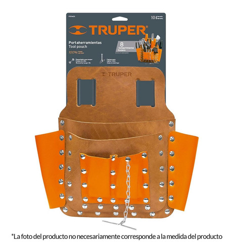 Porta herramientas de cuero con 7 compartimientos