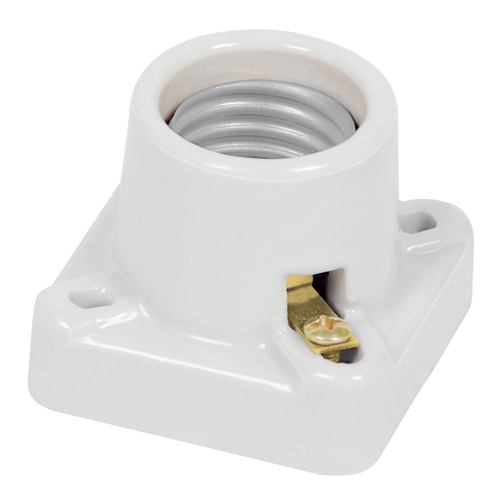 Portalampara cuadrado de porcelana de 1 5/8"