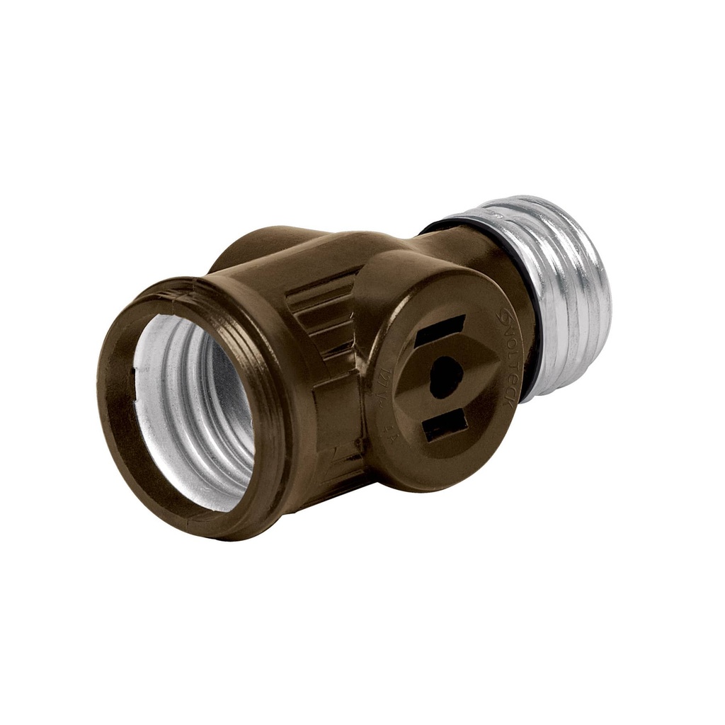 Portalampara doble de baquelita negro