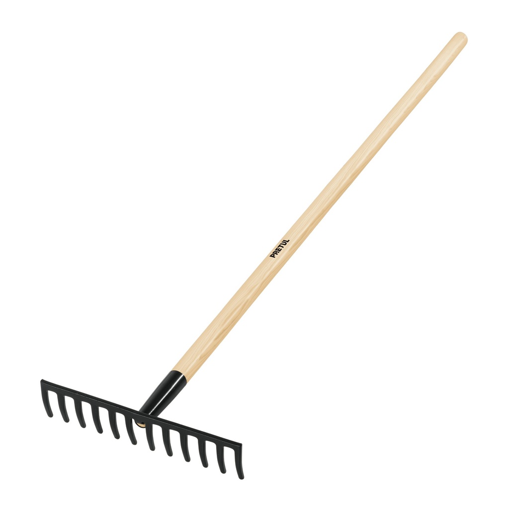 Rastrillo jardinero classic de 12 dientes con mango de madera 48"