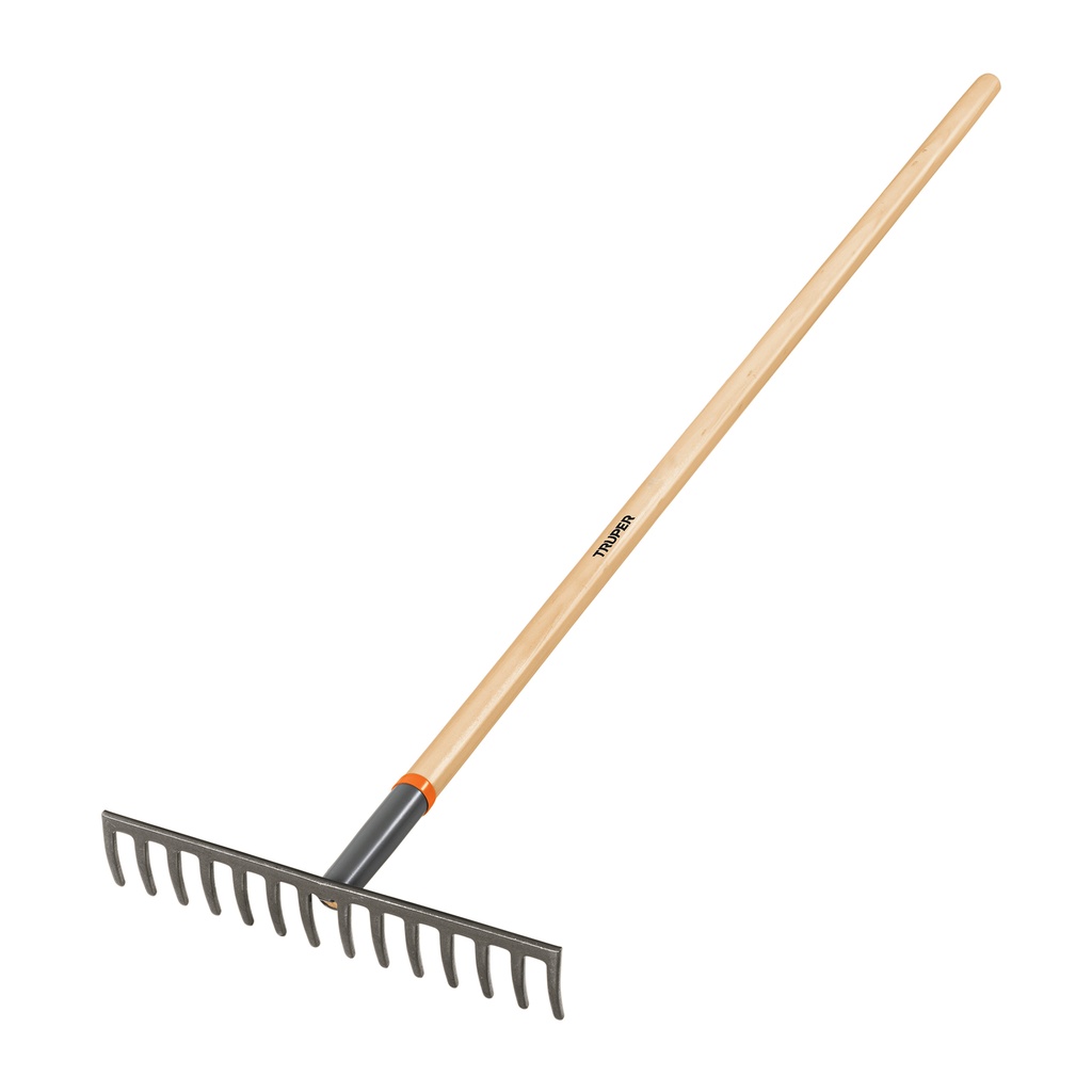 Rastrillo jardinero classic de 14 dientes con mango de madera 54"