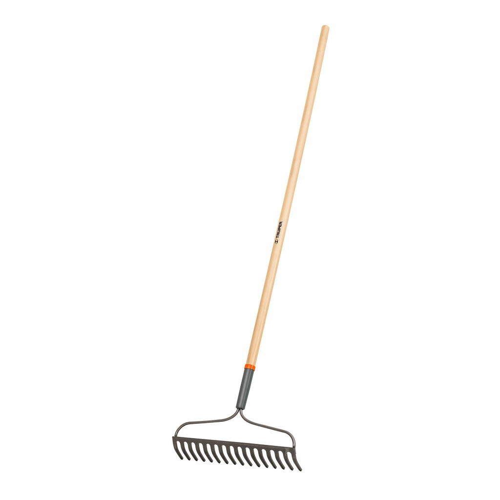 Rastrillo jardinero classic de 16 dientes con mango de madera 54"