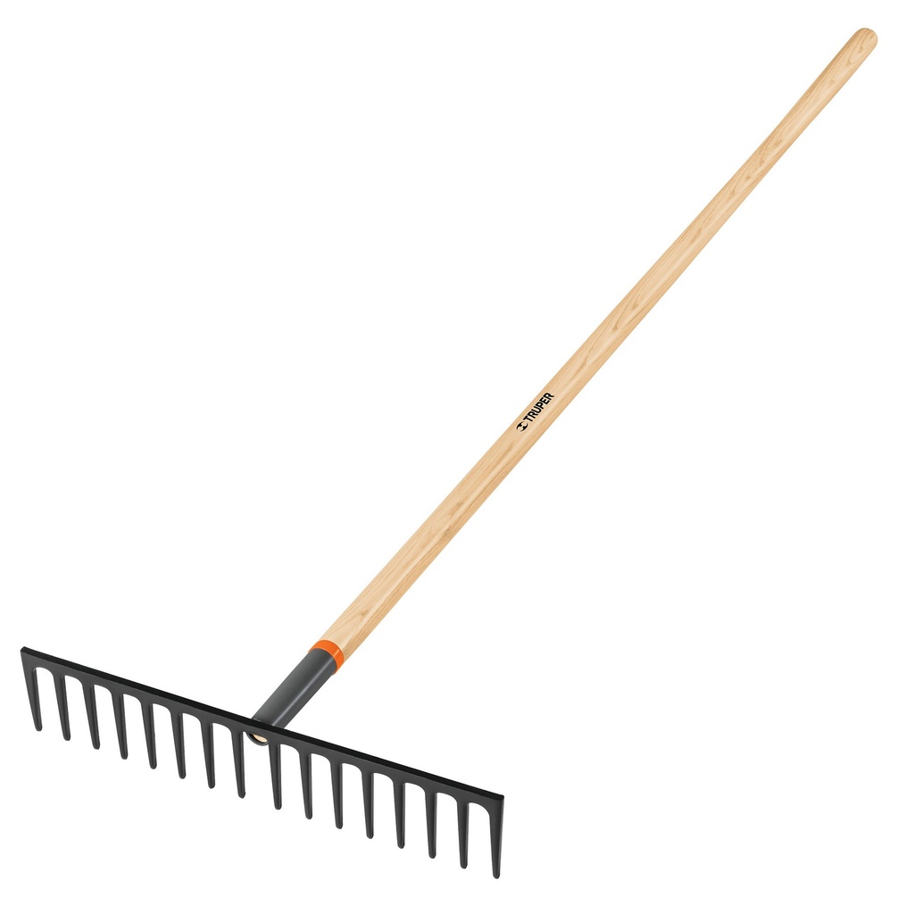 Rastrillo jardinero classic de 16 dientes con mango de madera 60"
