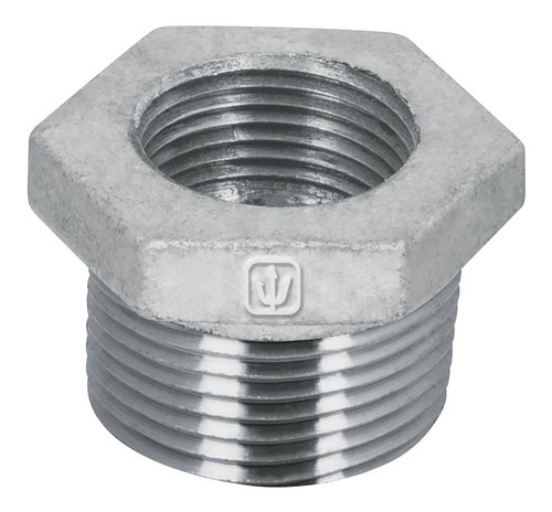 Reduccion galvanizada tipo bushing de 1 1/2" x 3/4"
