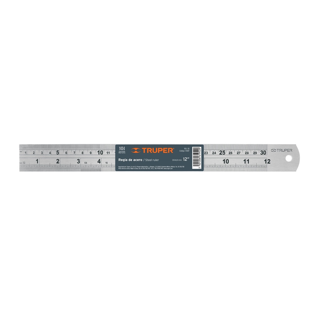 Regla de 30 cm acero inoxidable