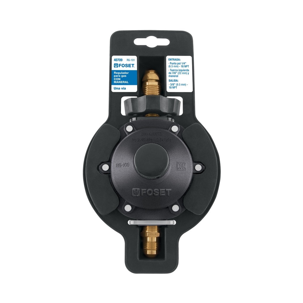 Regulador de gas lp de 1 vía con maneral
