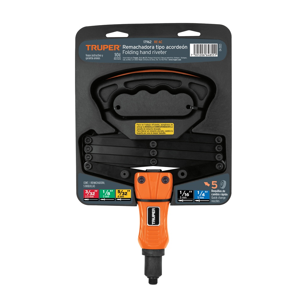 Remachadora de 11" tipo acordeon profesional