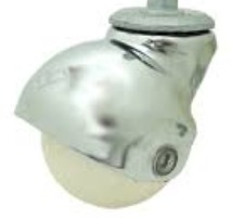 Rodaja tipo esfera espiga roscable hule cromada de 1 5/8" (HE41638CR)